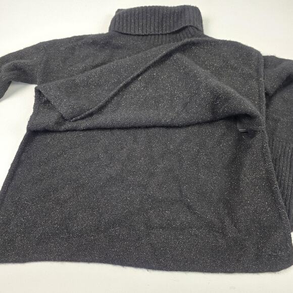 AllSaints Sweater‎ Womens Small Black Turtleneck Metallic Wool Yak Blend WD407V - Picture 9 of 14